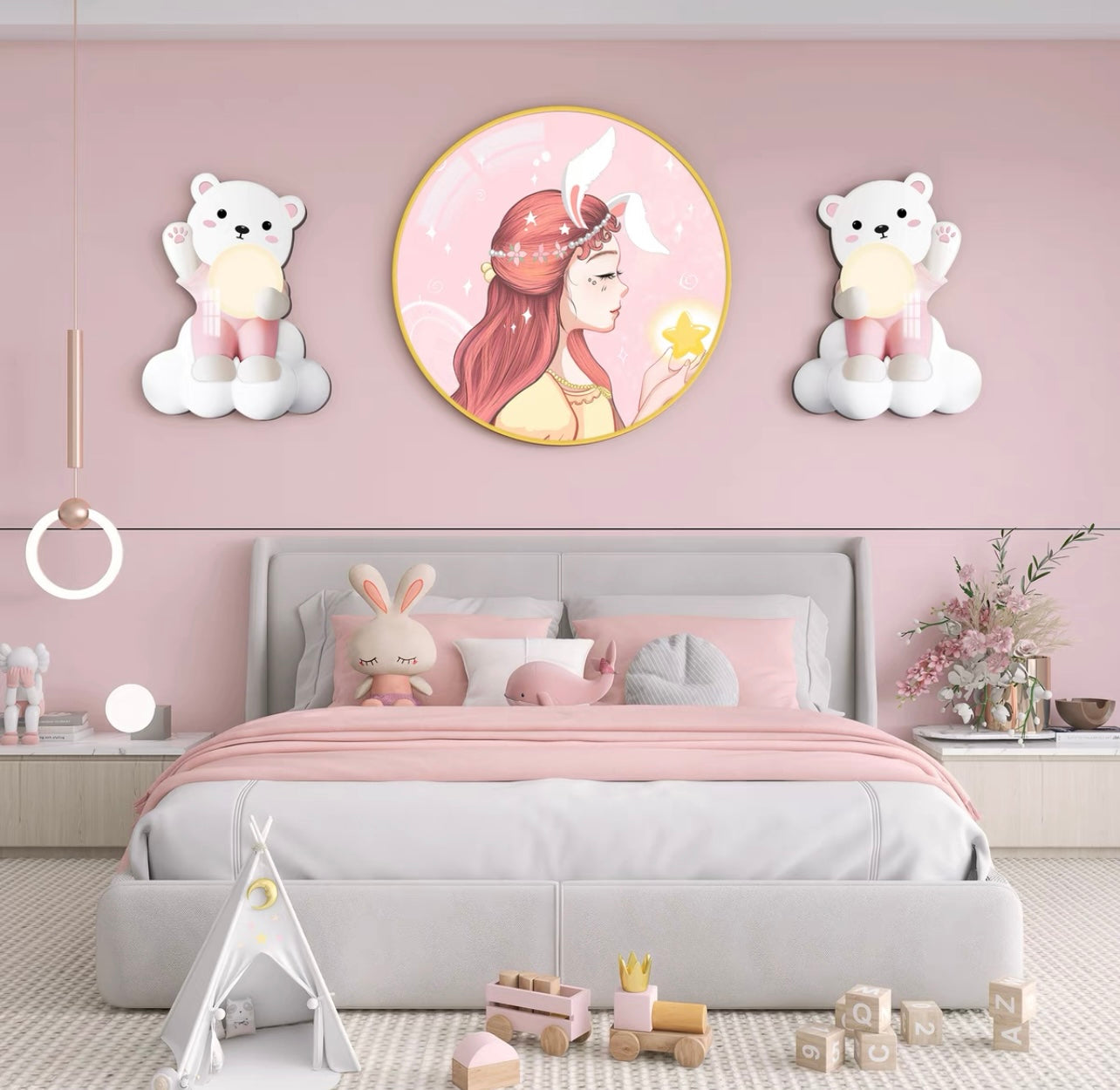 Children’s Room Painting | Nursery Room Decor | Kids Room Decor | Wall Painting | Wall Decor | Princess Room Wall Decor | Children Bedroom Decor | Home Decor | Bedroom Wall Art | Crystal Porcelain Wall Art