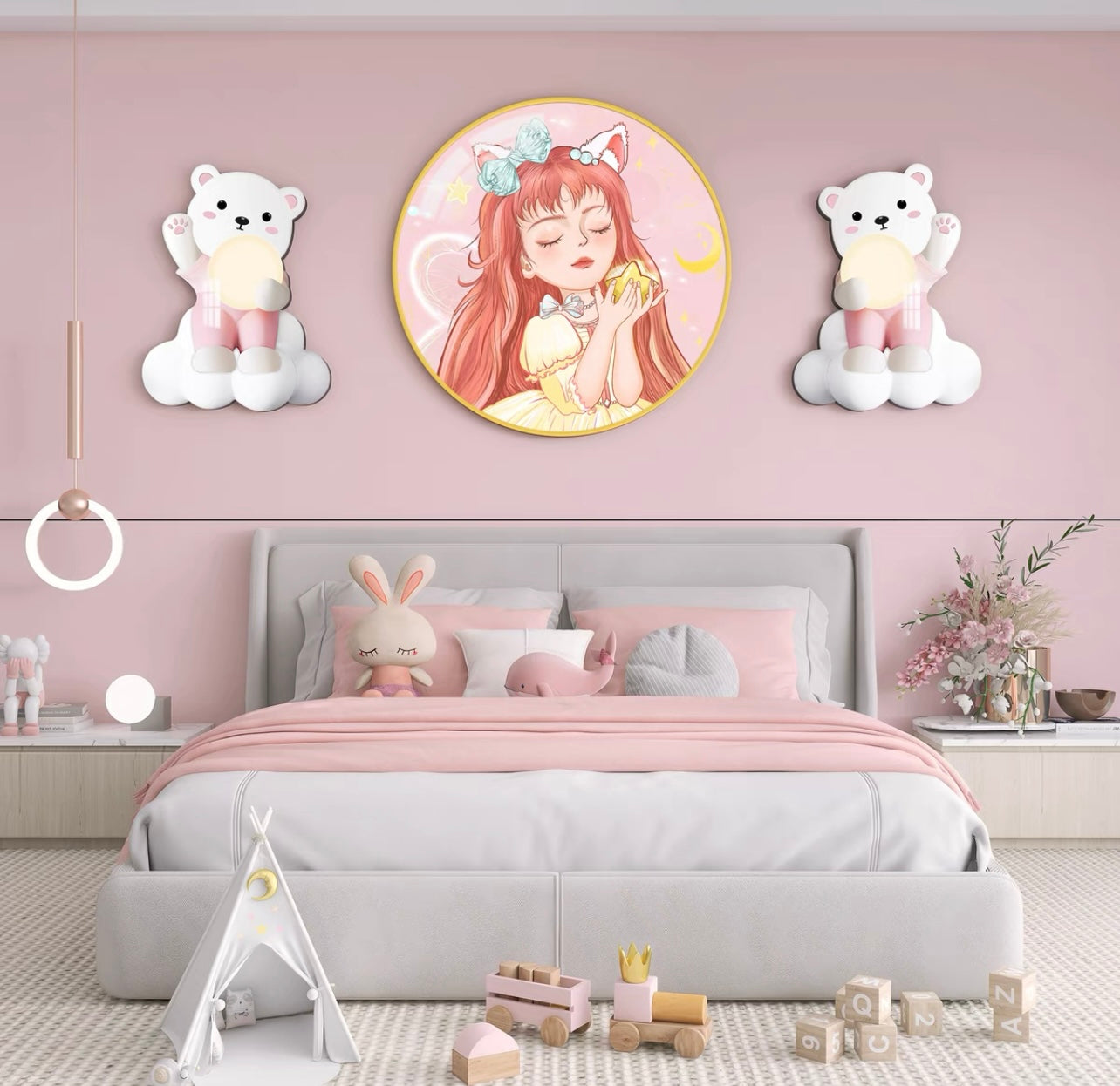 Children’s Room Painting | Nursery Room Decor | Kids Room Decor | Wall Painting | Wall Decor | Princess Room Wall Decor | Children Bedroom Decor | Home Decor | Bedroom Wall Art | Crystal Porcelain Wall Art