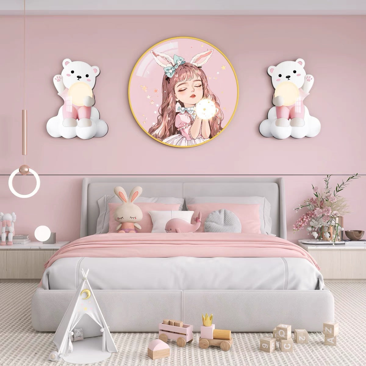 Children’s Room Painting | Nursery Room Decor | Kids Room Decor | Wall Painting | Wall Decor | Princess Room Wall Decor | Children Bedroom Decor | Home Decor | Bedroom Wall Art | Crystal Porcelain Wall Art