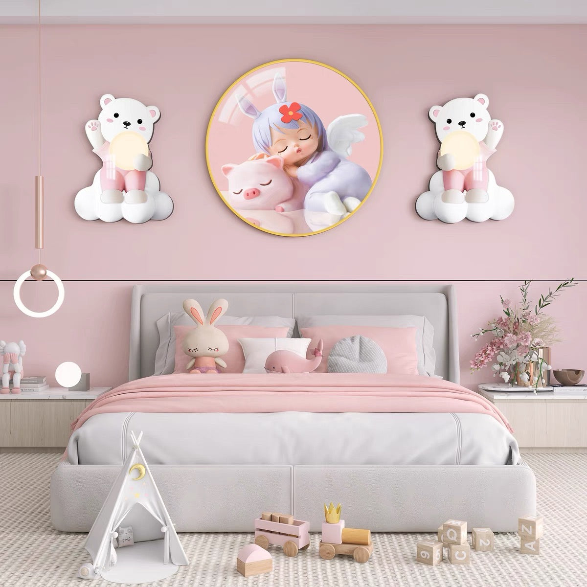 Children’s Room Painting | Nursery Room Decor | Kids Room Decor | Wall Painting | Wall Decor | Princess Room Wall Decor | Children Bedroom Decor | Home Decor | Bedroom Wall Art | Crystal Porcelain Wall Art