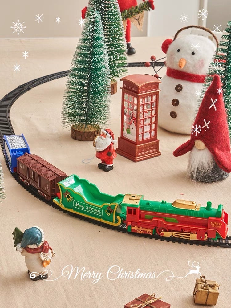 Electric Train on Christmas Dining Table