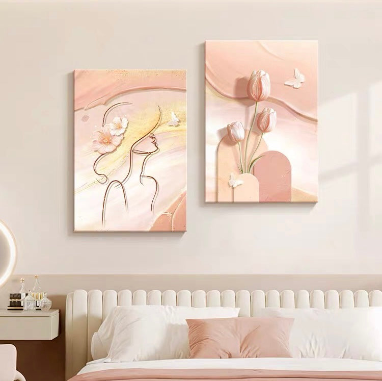 Abstract Classy Lady Painting On Canvas, Bedroom Wall Decor, Custom Gift Painting, Modern Textured Wall Art