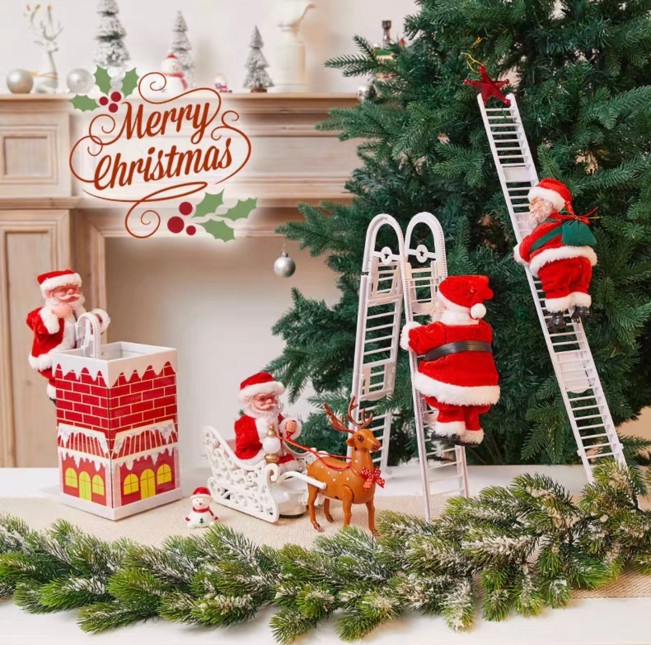 Lively Santa Clause Decorative Christmas Toys Set