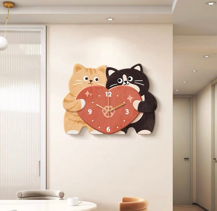 Cute Cat Couple Clock|Clock|Wall Arts|