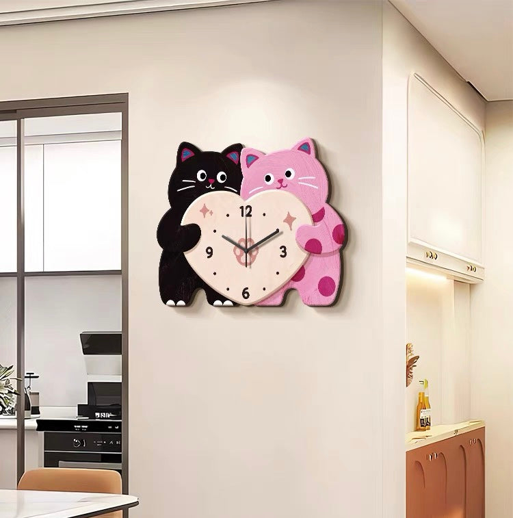 Cute Cat Couple Clock|Clock|Wall Arts|