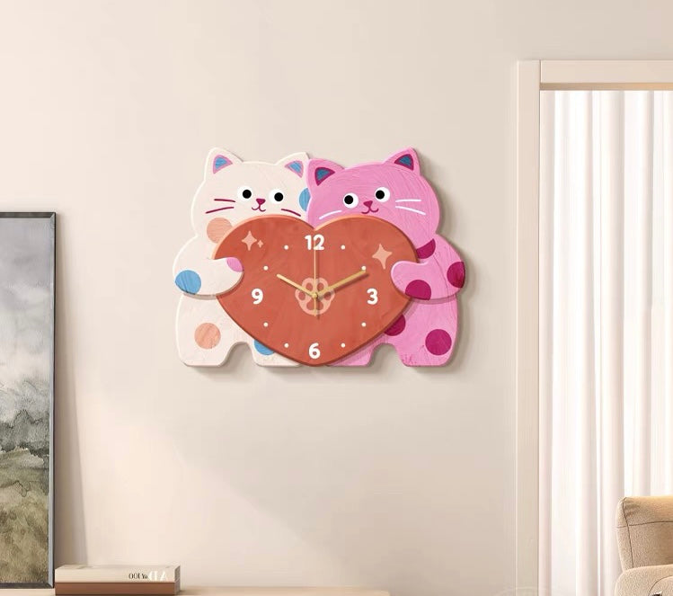 Cute Cat Couple Clock|Clock|Wall Arts|